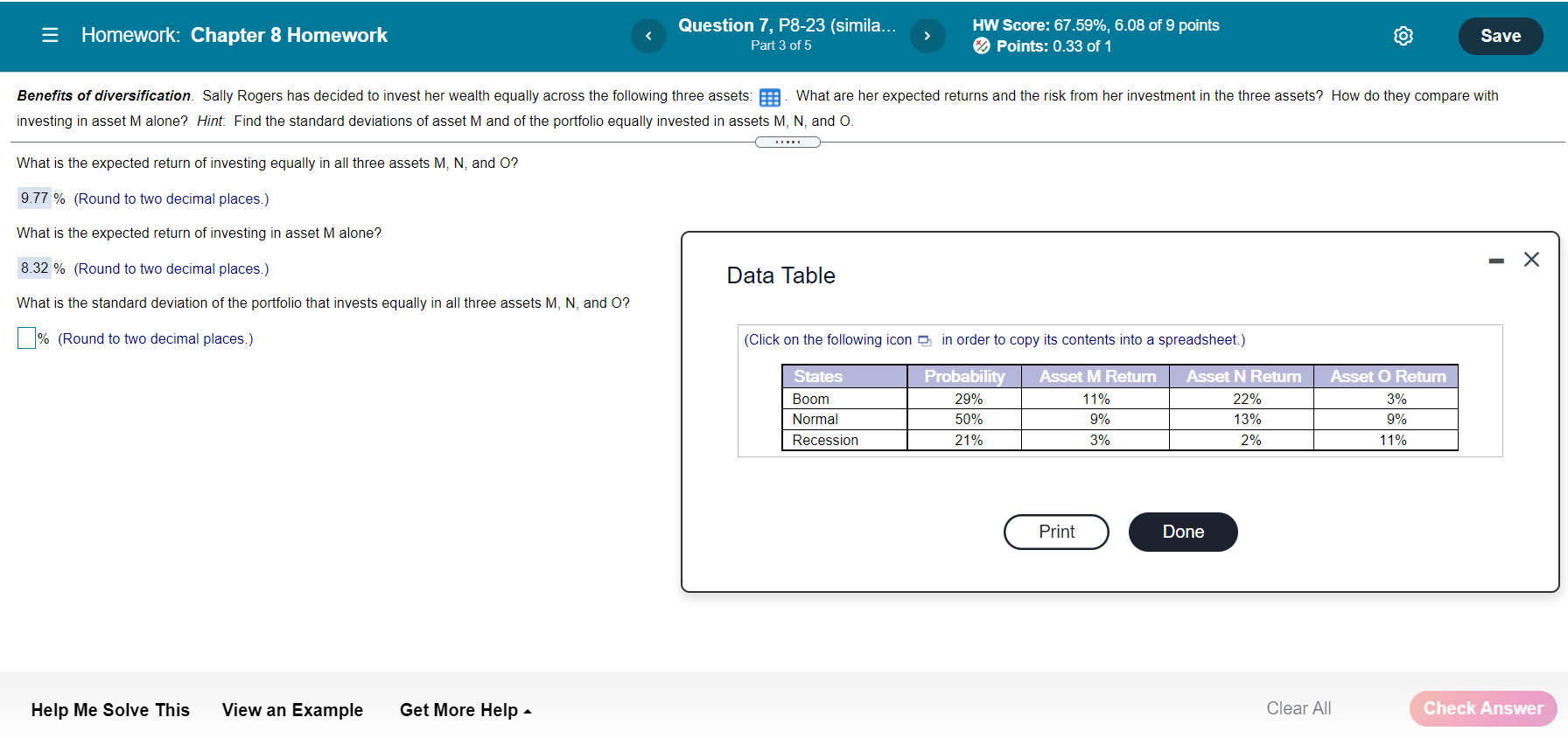 = Homework: Chapter 8 Homework Question 7, P8-23 (simila... Part 3