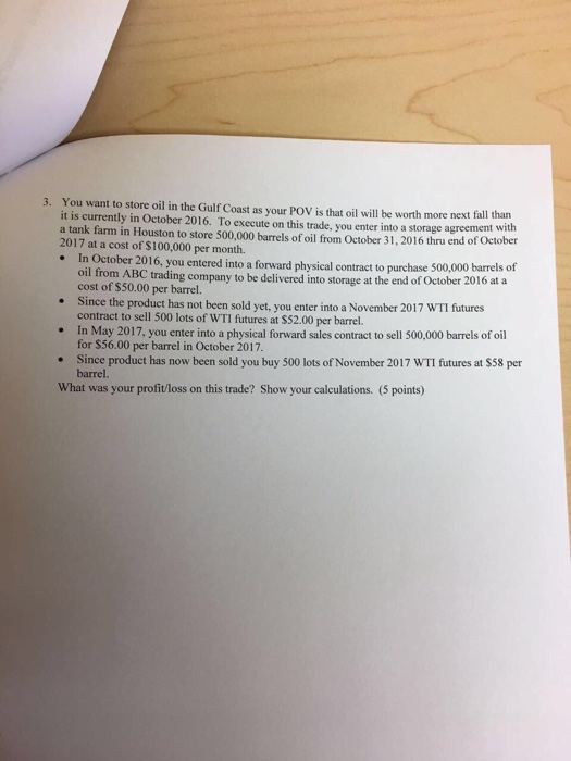 want to enter into an agreement to physically sell WTI crude oil