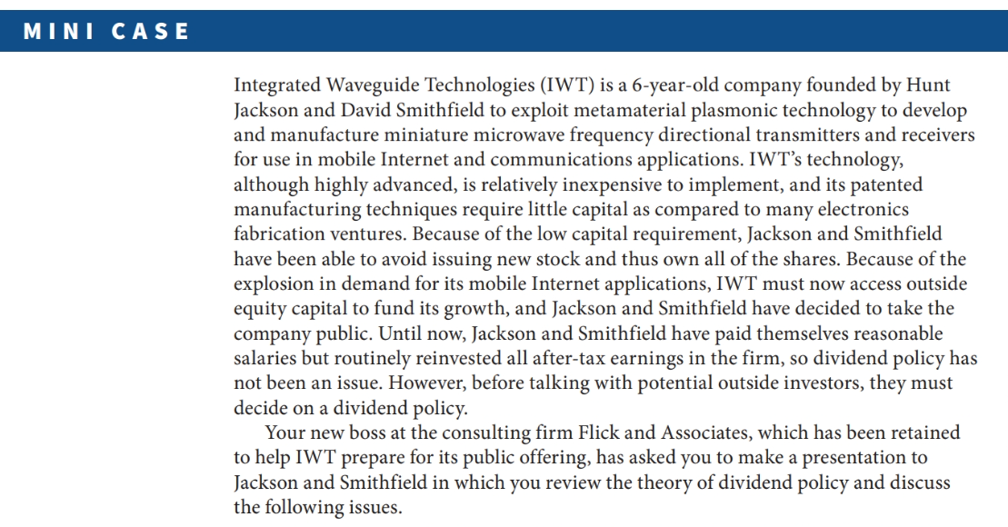 Please answer this mini case study: Problems A through E Integrated Waveguide