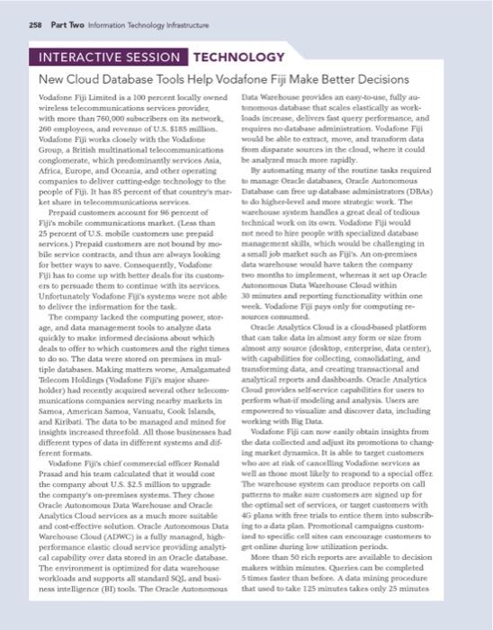 3. How did the new Oracle tools change decision making at Vodafone