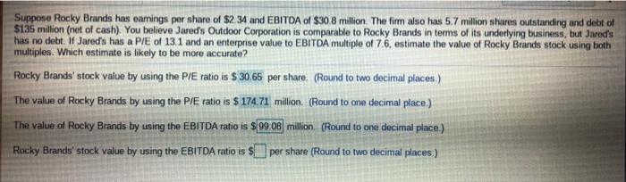 nude mange per than and EBITDA of $308 milion The mates 57