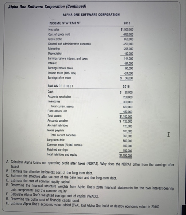Case incorporates the calculation of a weighted average cost of capital (WACC)
