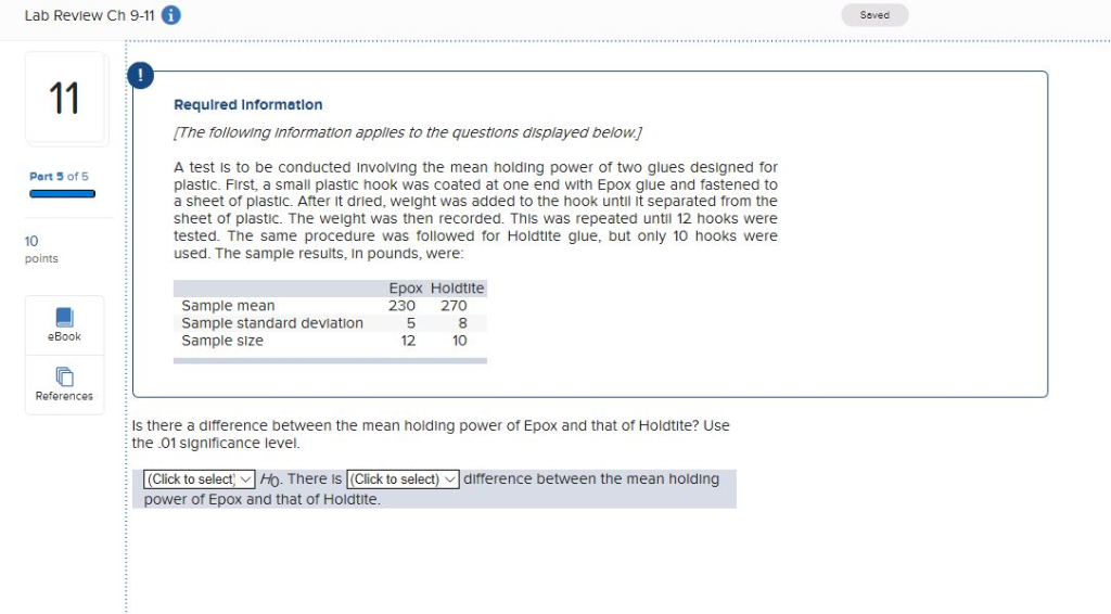 in advance!! Lab Review Ch 9-11 6 Saved 10 Required Informatlon The