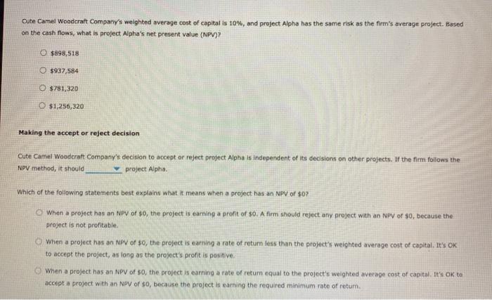 method The net present value (NPV) rule is considered one of the