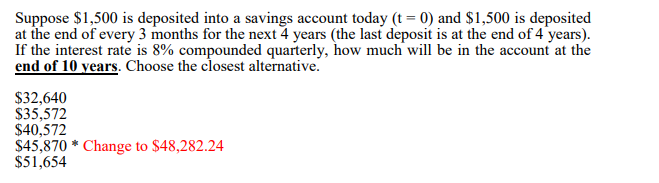 Can you also explain why when converting 8% compounded quartely, over to
