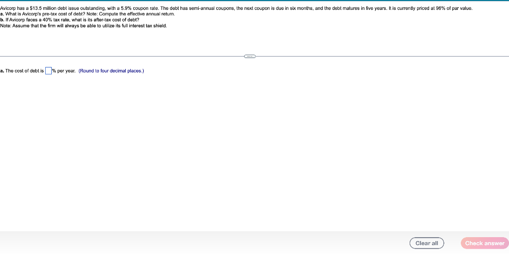 PLEASE HELP ME WITH BOTH PARTS A & B Avicorp has a