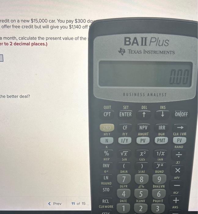 financial calculator Kangaroo Autos is offering free credit on a new $15,000