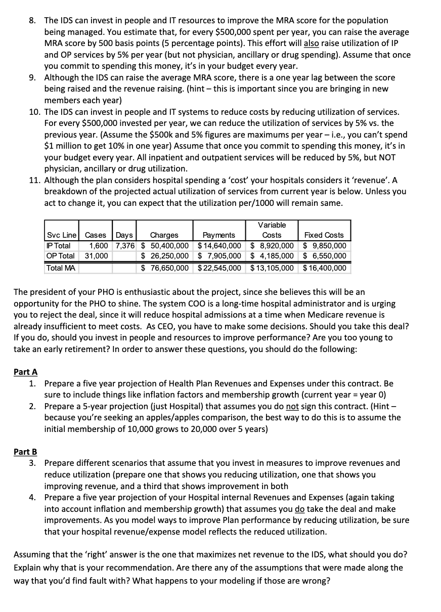 corresponds with Part A. Please show all math and equations. Case #2