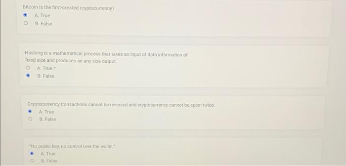  please answer and explain each question, Asap thanks Bitcoin is the