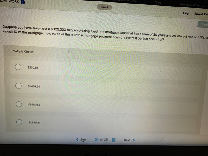  MEWORK Help Save & Ex. Chec Suppose you have taken out