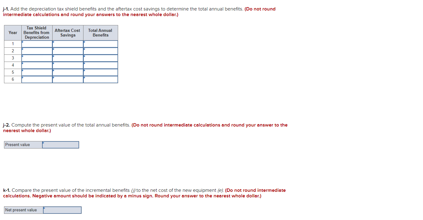 MACRS depreciation. Assume the new equipment would provide the following stream of