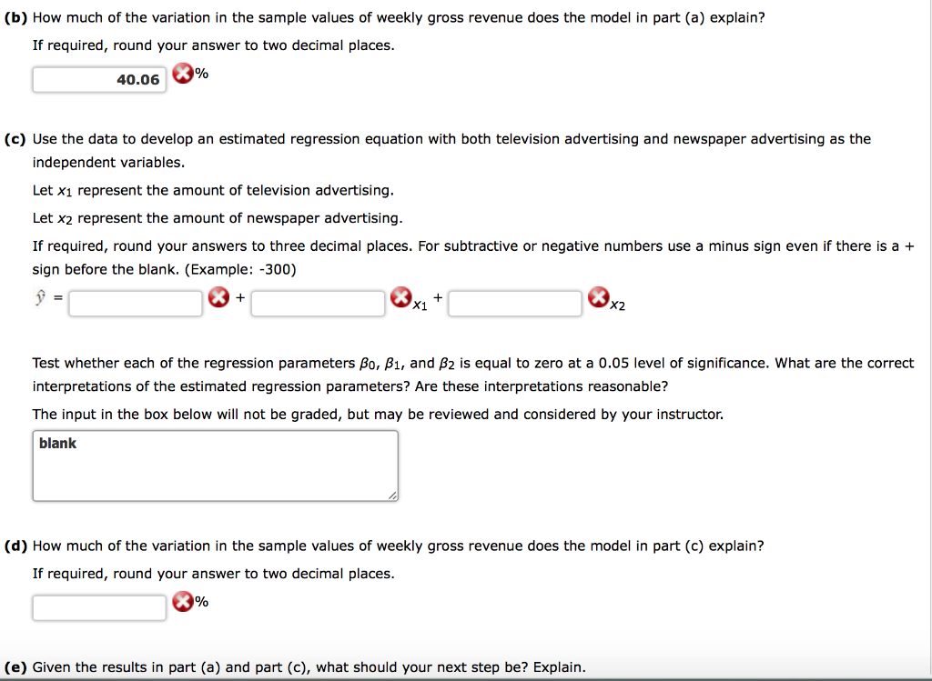  (b) How much of the variation in the sample values of