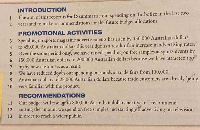 I need a report ( launching a product ) based on this