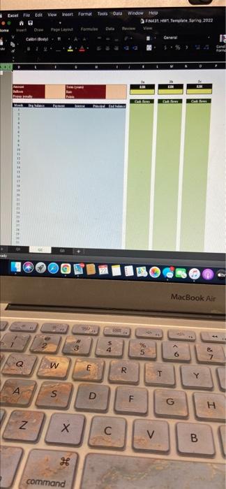 Constant Amortizing Mortgage (30 points) - Create an amortization schedule and answer