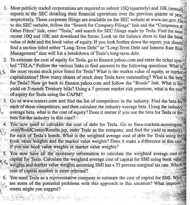 good review COST OF CAPITAL FOR SWAN MOTORS You have recently been