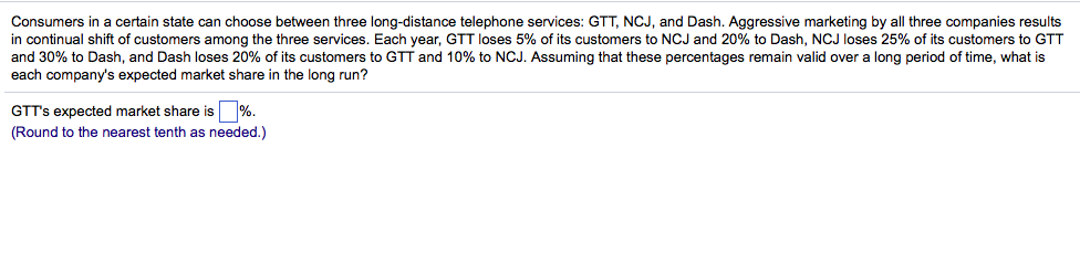  NCJ's expected market share is __% Consumers in a certain state