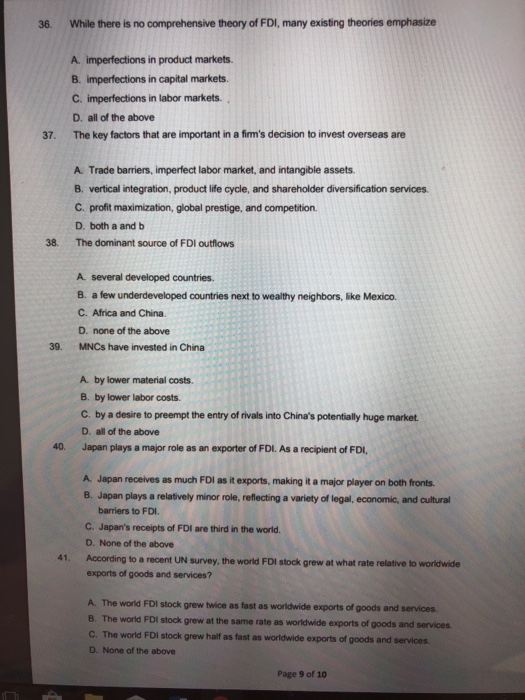  Please answer the following: 36. While there is no comprehensive theory