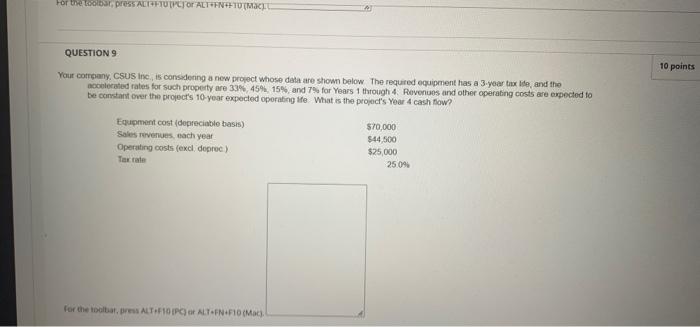  For be toolbar, press ALUCTOR ALTIN FTU ( MI QUESTION 9