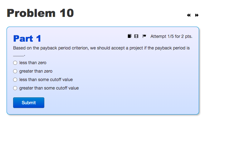 Problem 10 Part 1 IB Attempt 1/5 for 2 pts. Based