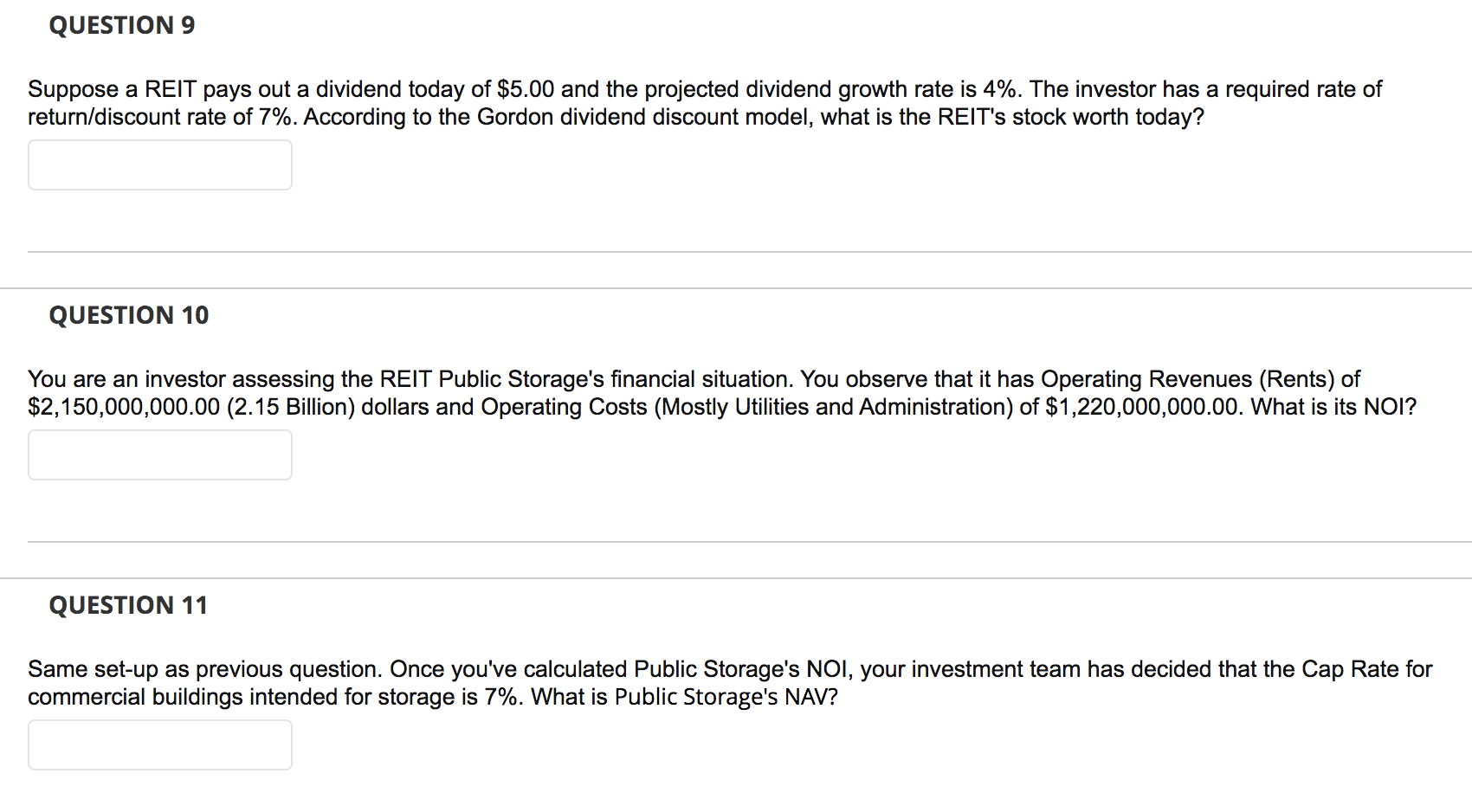 I need help ASAP, thanks QUESTION 9 Suppose a REIT pays out