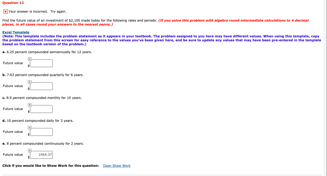  Question 12 x Your answer is incorrect. Try again. Find the
