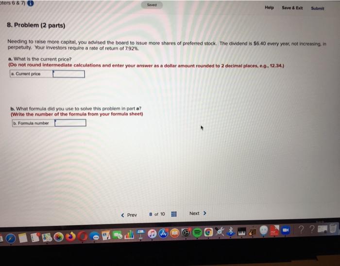  ters 6 & 7 0 Help Save & Exit Submit 8.