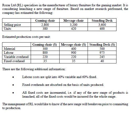  List four (4) key assumptions underlying a multiproduct break-even analysis, and