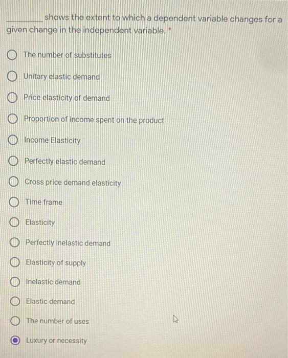  shows the extent to which a dependent variable changes for a