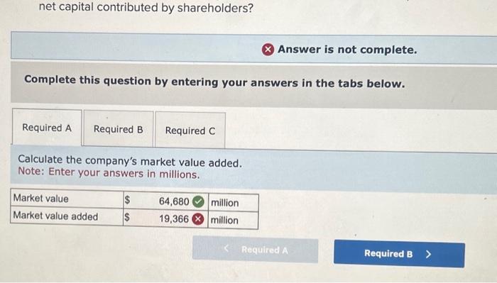 question by entering your answers in the tabs below. Calculate the company's