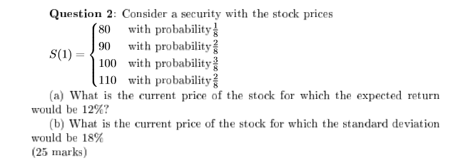 Question Consider two Assets with the following mean 1=0.10; Variance1 =0.60 mean