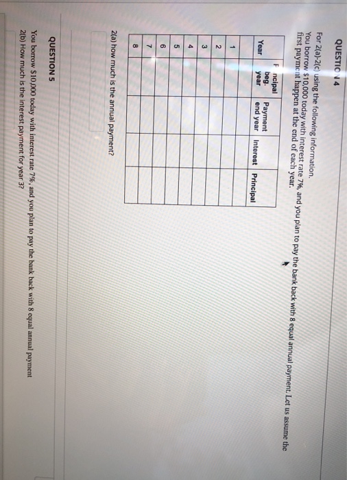  Please attach excel QUESTION4 For 2(a)-2(c) using the following information. You