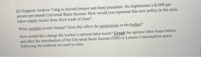  Any method used is authorized. (b) Suppose Andrew Yang is elected