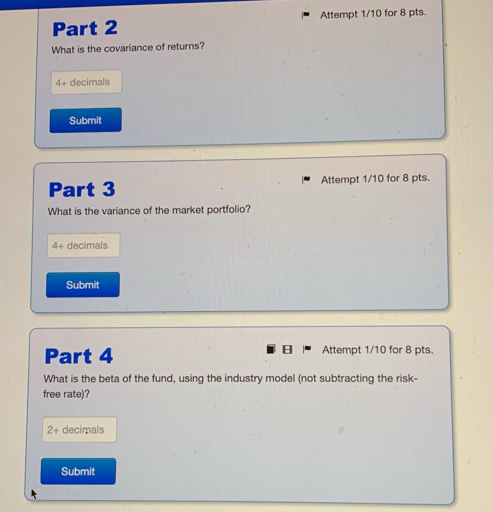 and the market portfolio has a standard deviation of 13%. | Attempt