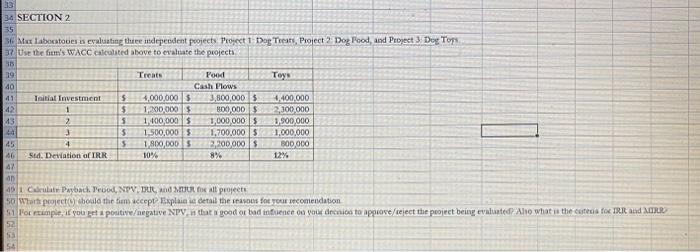 please SHOW how answers are calculated. 113 34 SECTION 2 35 36