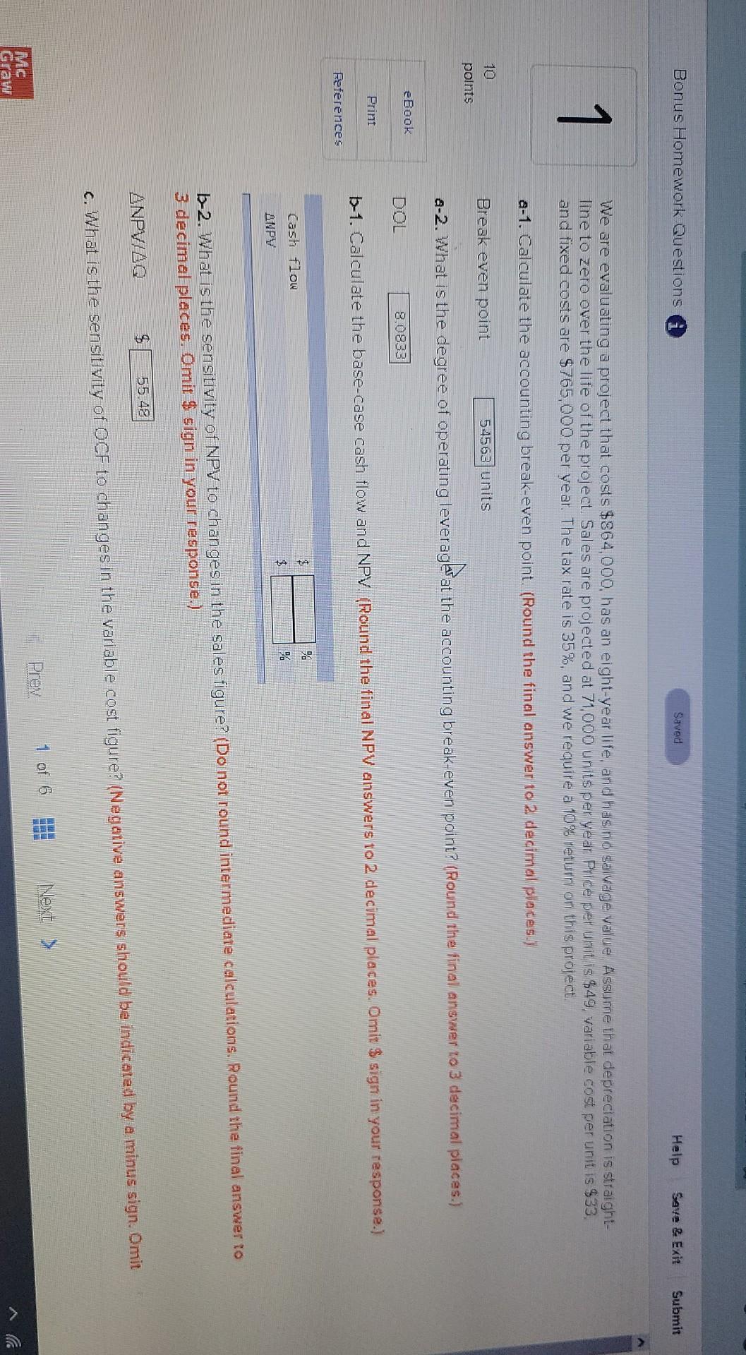  Bonus Homework Questions Saved Help Save & Exit Submit 1 We