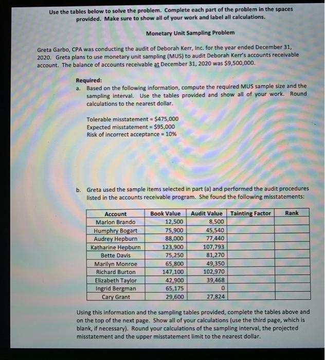  please help!! need to fill out the first two pages. tables