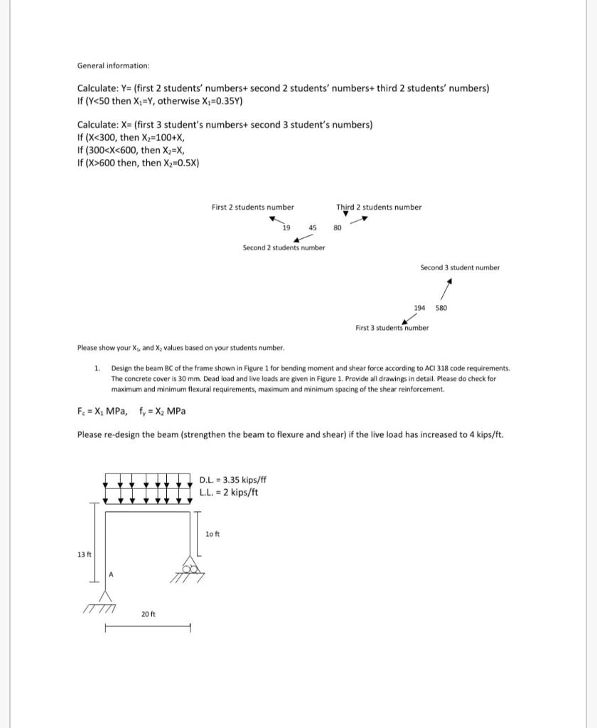  General information: Calculate: Y= (first 2 students' numbers+ second 2 students'