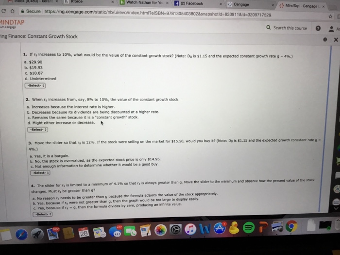 a stock changes as a function of the discount interest rate The