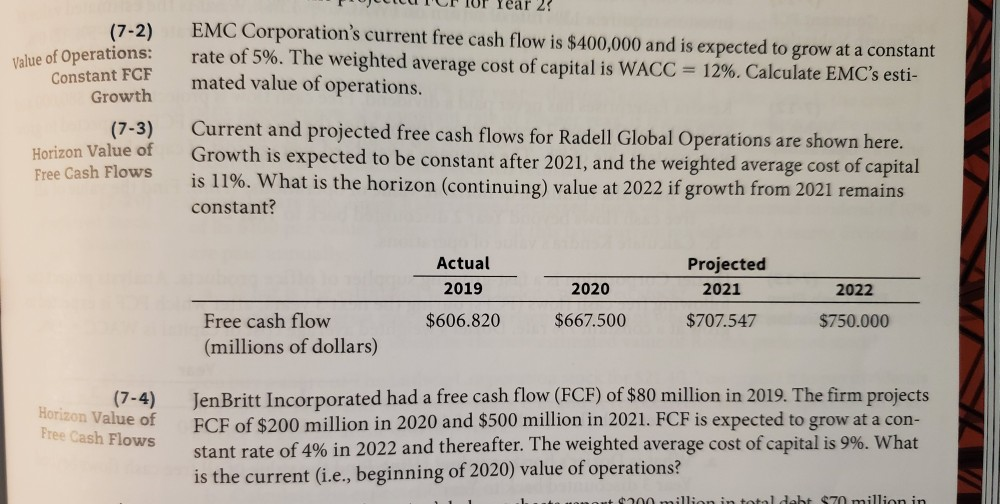 2 EMC Corporation's current free cash flow is $400,000 and is expected