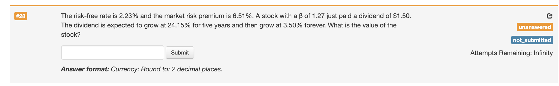Please explain the steps and equations used. #28 The risk-free rate is