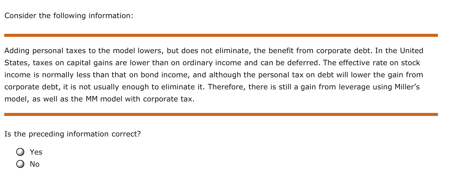 Miller's (MM) original no-tax theory, they went on to develop another theory