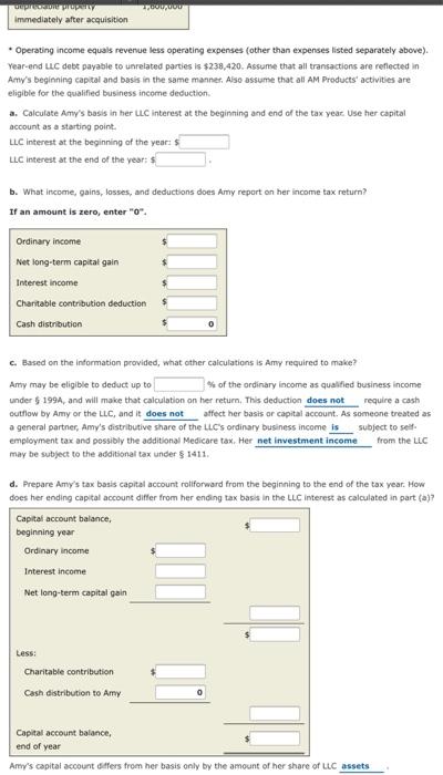 profits, losses, and capital of the accrual basis AM Products LLC. The
