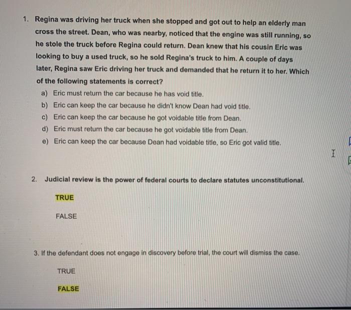 (Business Law Related) Please answer multiple choice question #1. Also please double