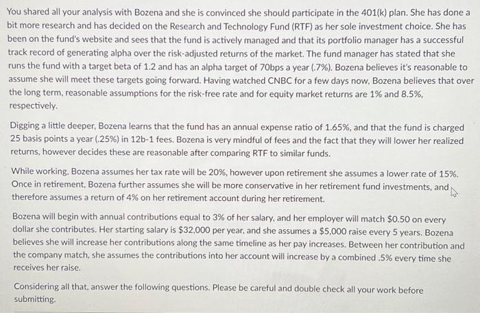  You shared all your analysis with Bozena and she is convinced