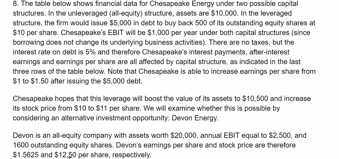 Answer correctly and quickly! 8. The table below shows financial data for