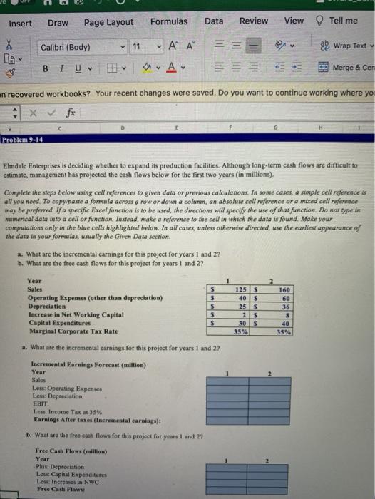  Insert Draw Page Layout Formulas Data Review View Tell me X