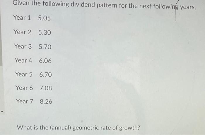 please show work and explain how you got answer Given the following