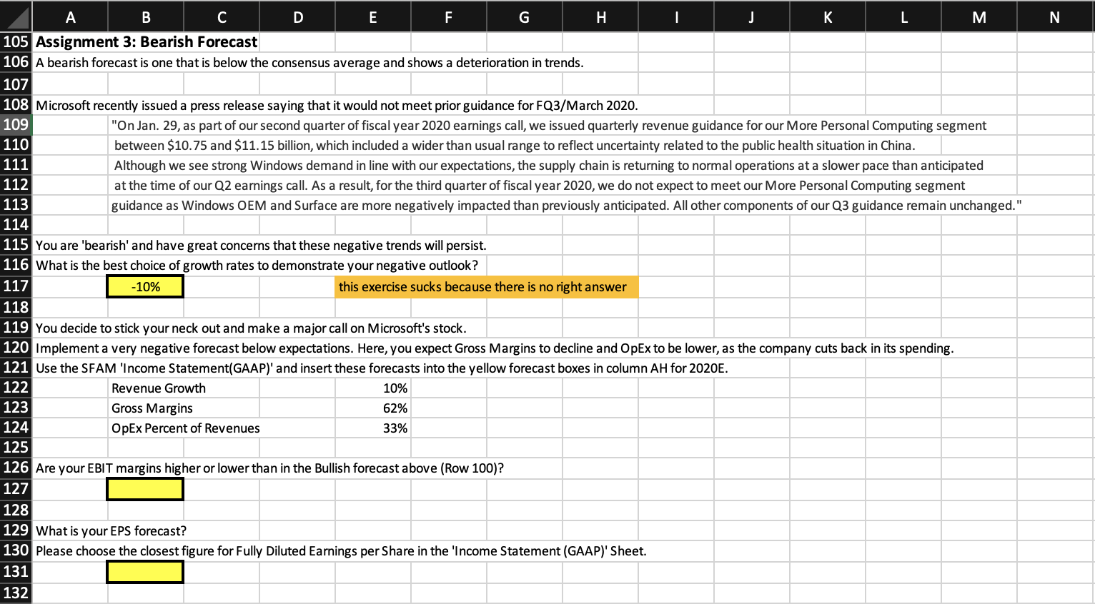 described in 'Developing a Forecast', financial analysts develop the financial forecast to