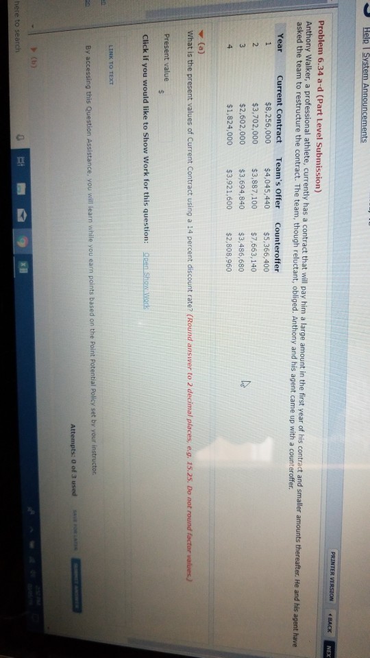 Help S me Problem 6.34 a-d (Part Level Submission) Anthony Walker,