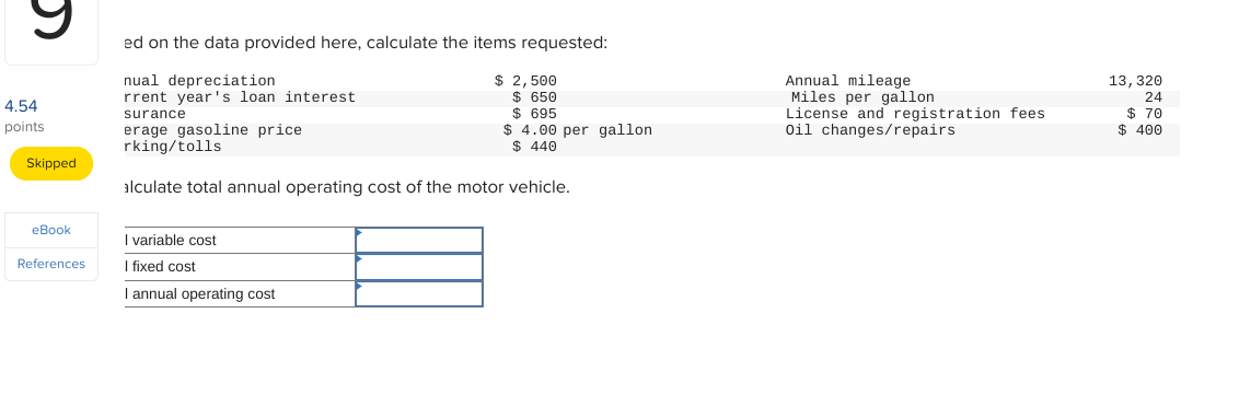  ed on the data provided here, calculate the items requested: 4.54